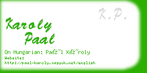 karoly paal business card